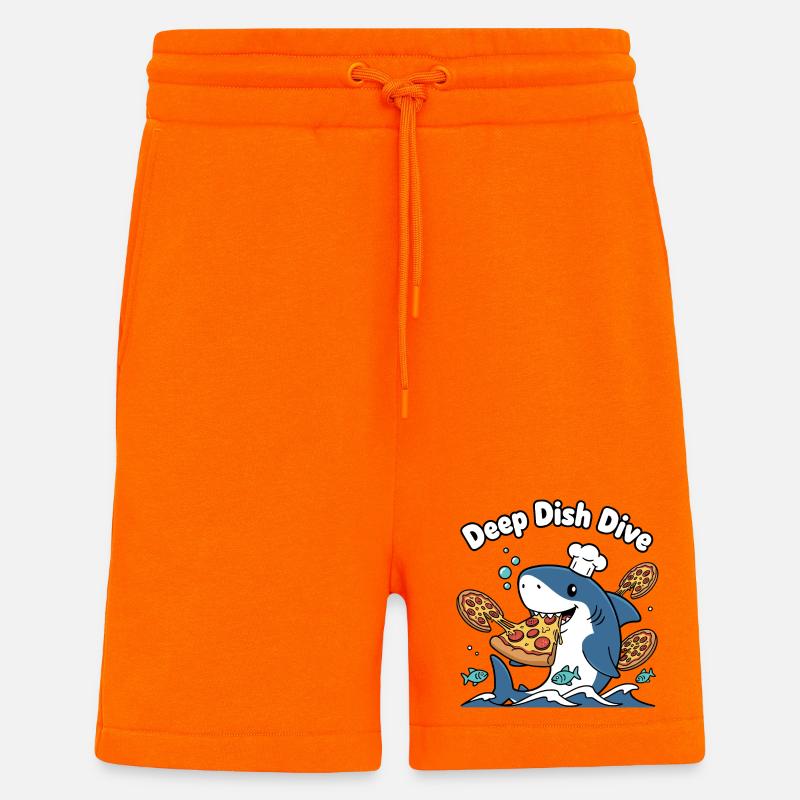 Deep Dish Plongée Shark Chef - Short bio décontracté fabriqué en UE - SUNSET ORANGE