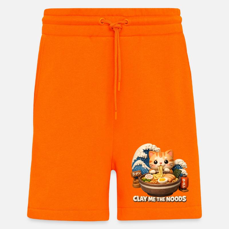 Kawaii Katzen Ramen - Shorts - made by SPREAD - SUNSET ORANGE