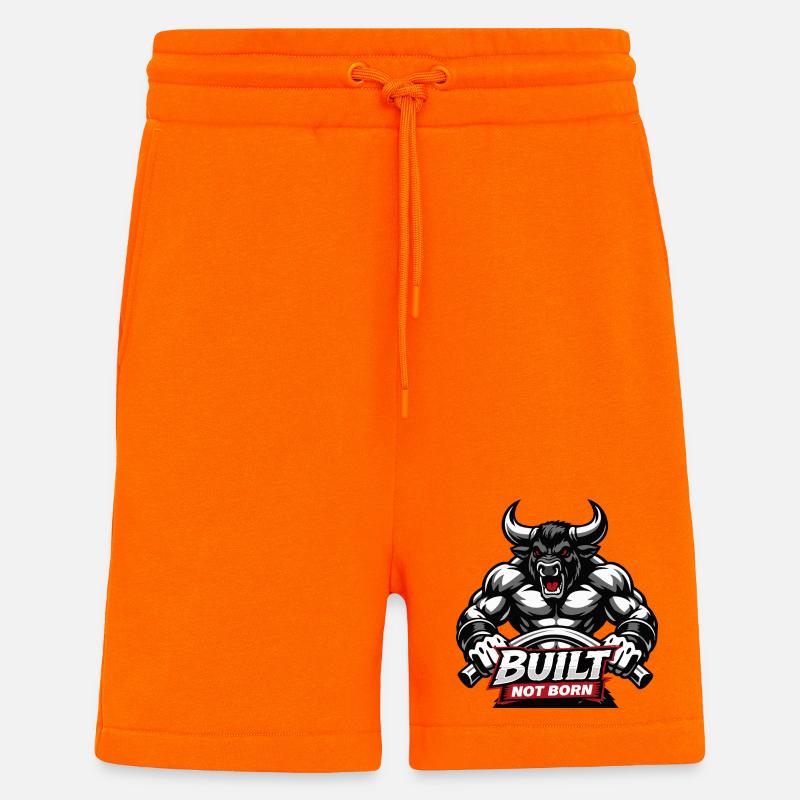 Bodybuilder /  Minotaurus / Built not born         - Shorts - made by SPREAD - SUNSET ORANGE