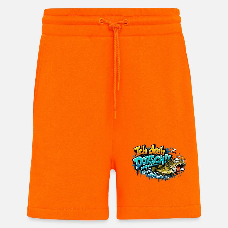 I Shoot Cod Graffiti Fish - Shorts - made by SPREAD - SUNSET ORANGE