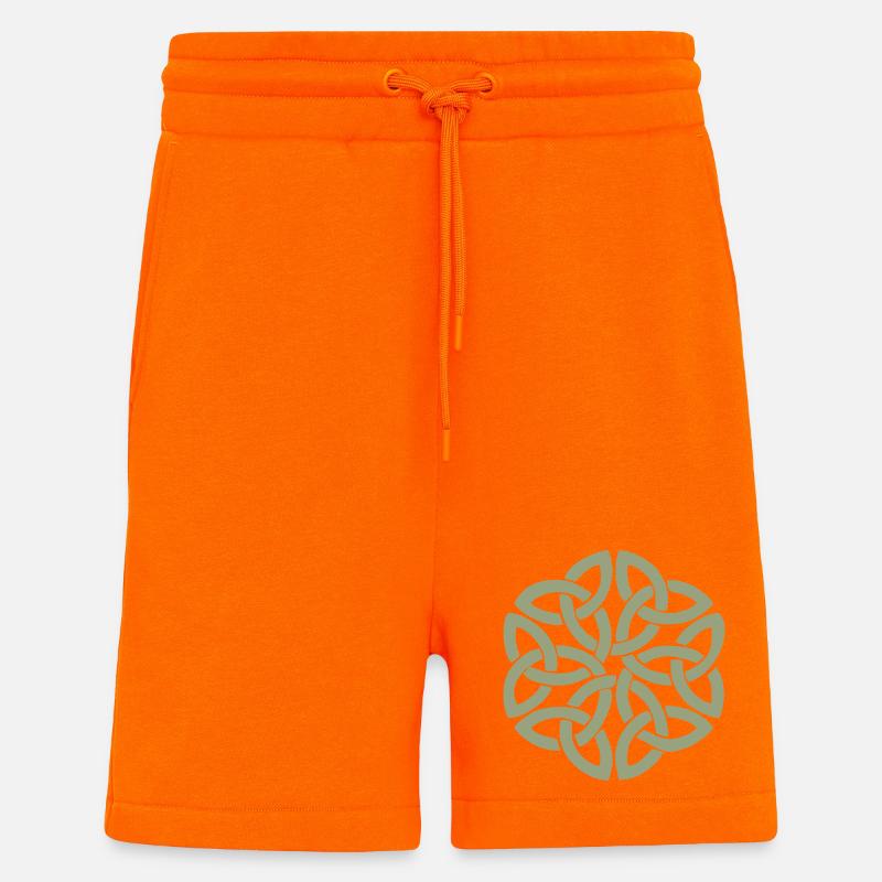 Circular Celtic Knot Interlace - Shorts - made by SPREAD - SUNSET ORANGE