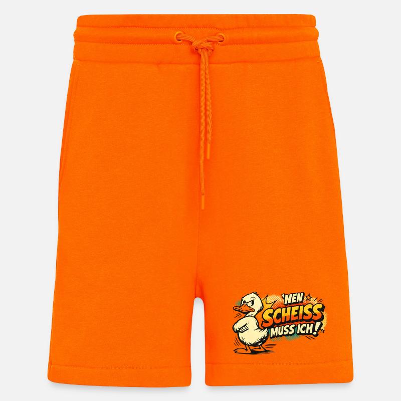 Einen Scheiss muss ich! Lustiges Statement - Shorts - made by SPREAD - SUNSET ORANGE