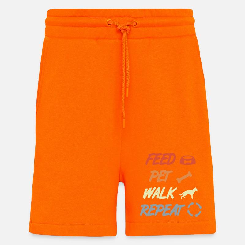 Feeding, petting, performing, repeating - Shorts - made by SPREAD - SUNSET ORANGE