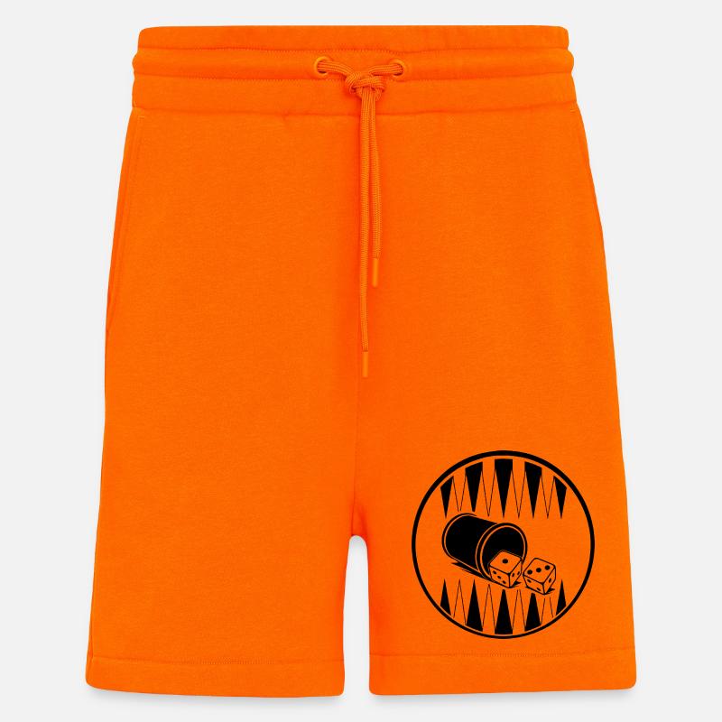 Backgammon | Jeu de société | Don - Short bio décontracté fabriqué en UE - SUNSET ORANGE