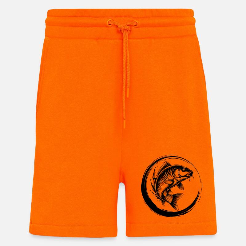 Pêche à la carpe - Short bio décontracté fabriqué en UE - SUNSET ORANGE