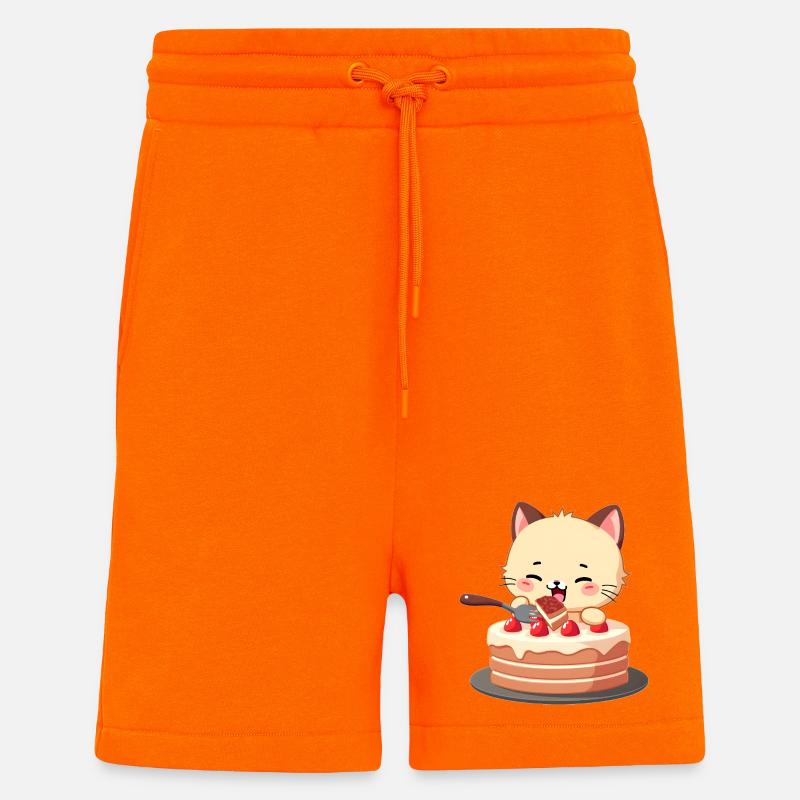 Katze isst Kuchen - Shorts - made by SPREAD - SUNSET ORANGE