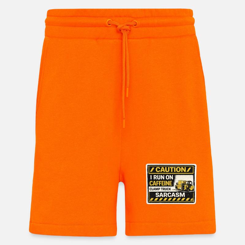 Koffeinbetriebener Gabelstapler-Sarkasmus - Shorts - made by SPREAD - SUNSET ORANGE