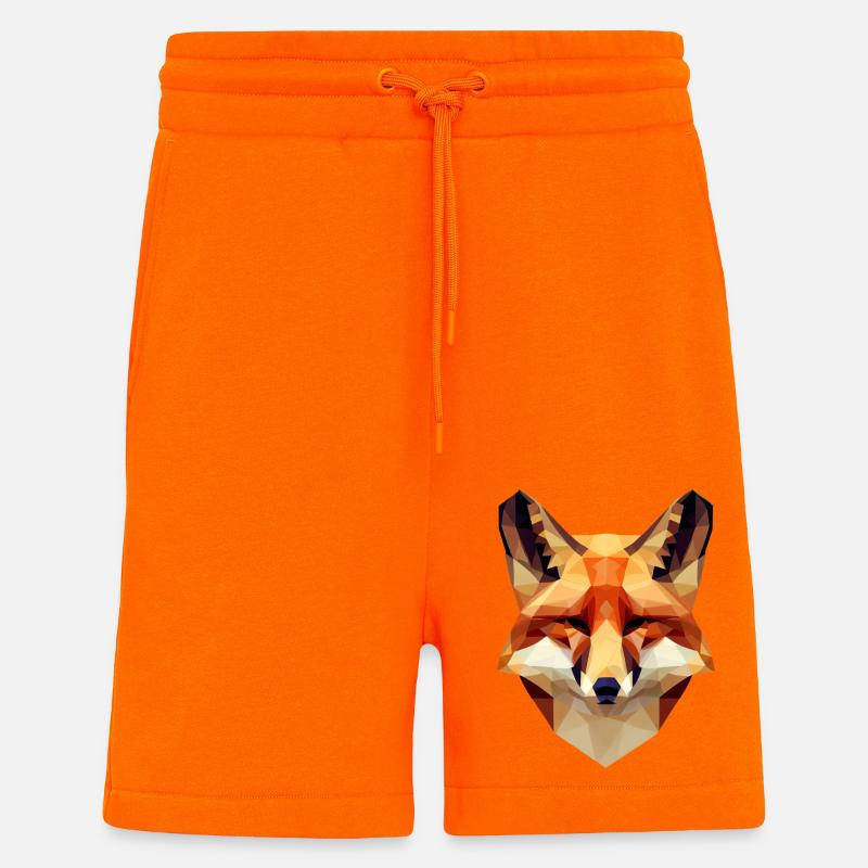 Intriguing Polygon Fox - Moderne - Short bio décontracté fabriqué en UE - SUNSET ORANGE