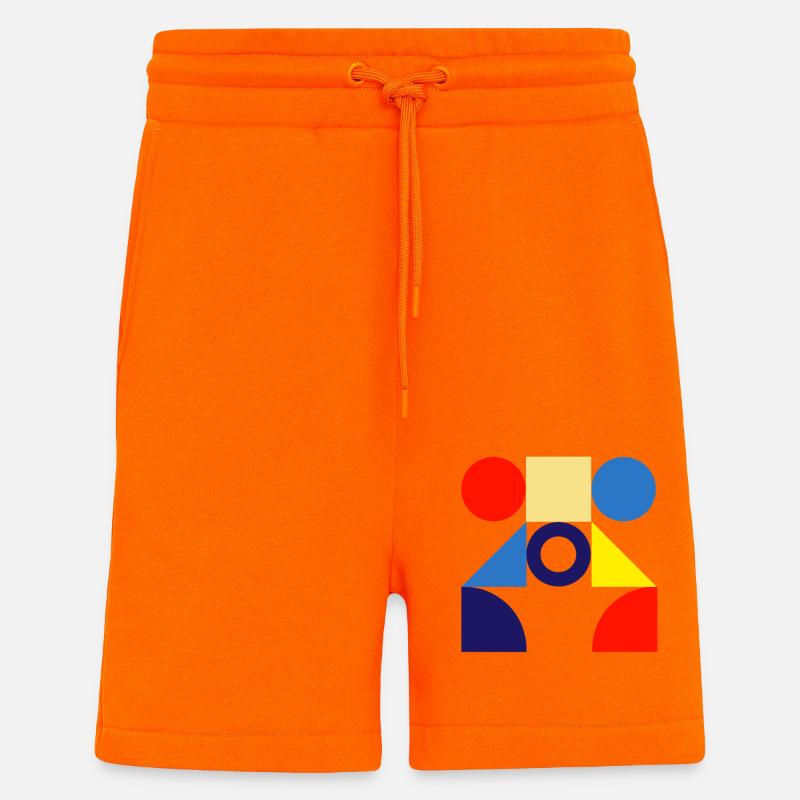 "Muster Kreis Design" - Shorts - made by SPREAD - SUNSET ORANGE