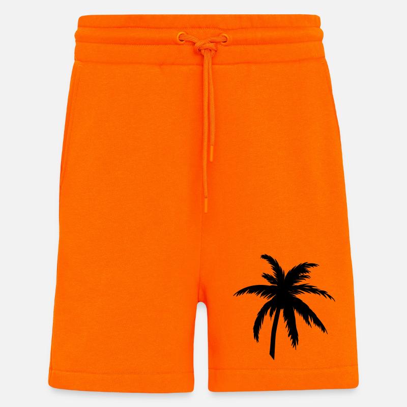 Palme Silhouette Schwarz – Tropical Style - Shorts - made by SPREAD - SUNSET ORANGE