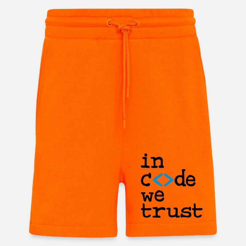 in code we trust ! - Short bio décontracté fabriqué en UE - SUNSET ORANGE