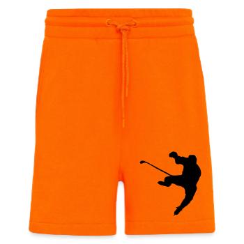 ice hockey shadow image logo - Shorts - made by SPREAD - SUNSET ORANGE - Front