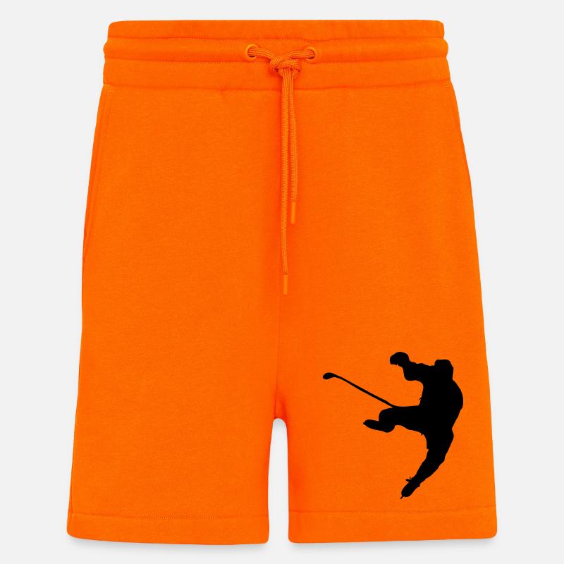 Eishockey Schattenbild Logo - Shorts - made by SPREAD - SUNSET ORANGE