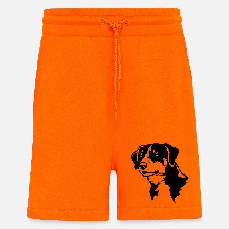 Entlebucher Sennenhund Kopf "Black Edition" - Shorts - made by SPREAD - SUNSET ORANGE