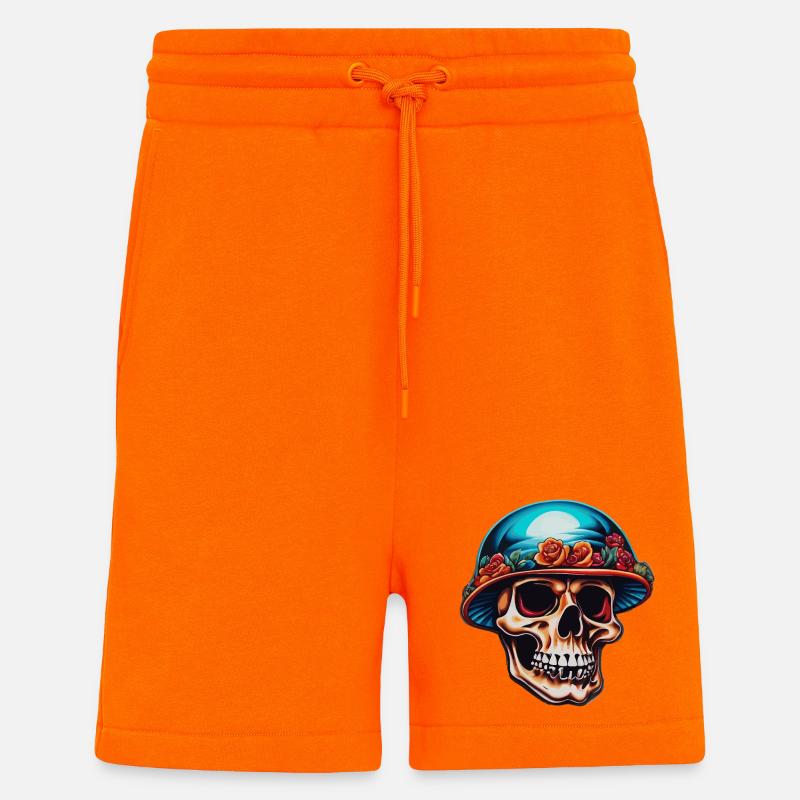 Totenkopf mit Pilzhut - Shorts - made by SPREAD - SUNSET ORANGE