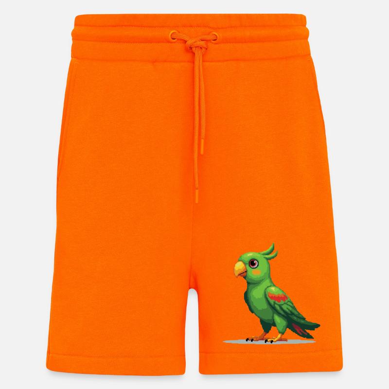 Pixel Papagei – Retro 8-Bit Style - Shorts - made by SPREAD - SUNSET ORANGE