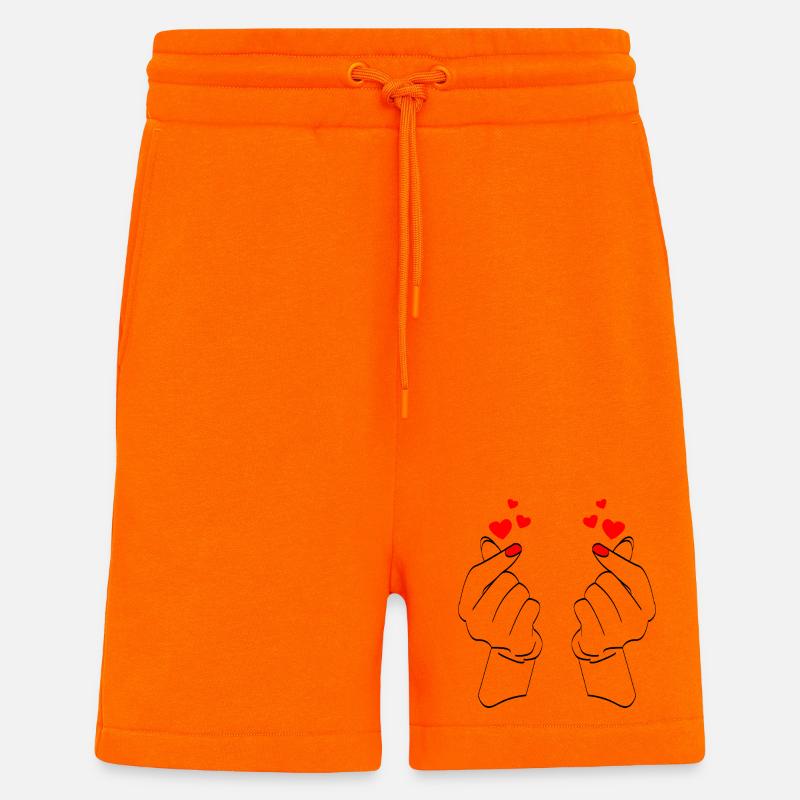 Romantisches Herz Handgezeichnete Illustration - Shorts - made by SPREAD - SUNSET ORANGE