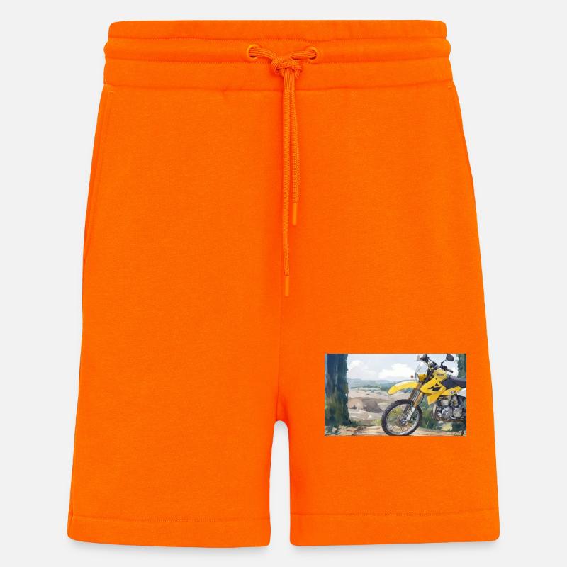 Motorcycle in Mountain Landscape - Shorts - made by SPREAD - SUNSET ORANGE