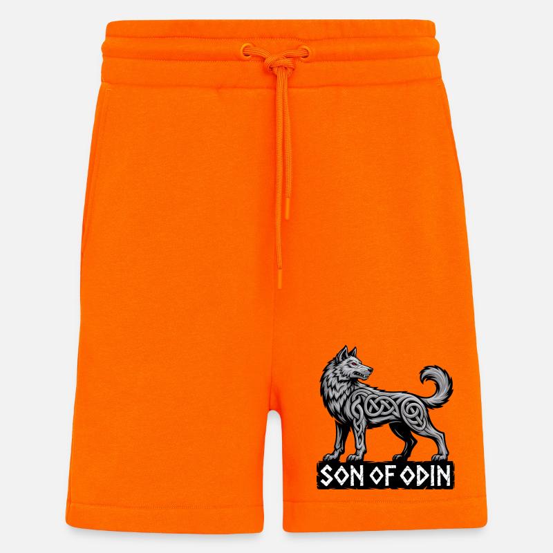 Fils d’Odin Wolf - Short bio décontracté fabriqué en UE - SUNSET ORANGE