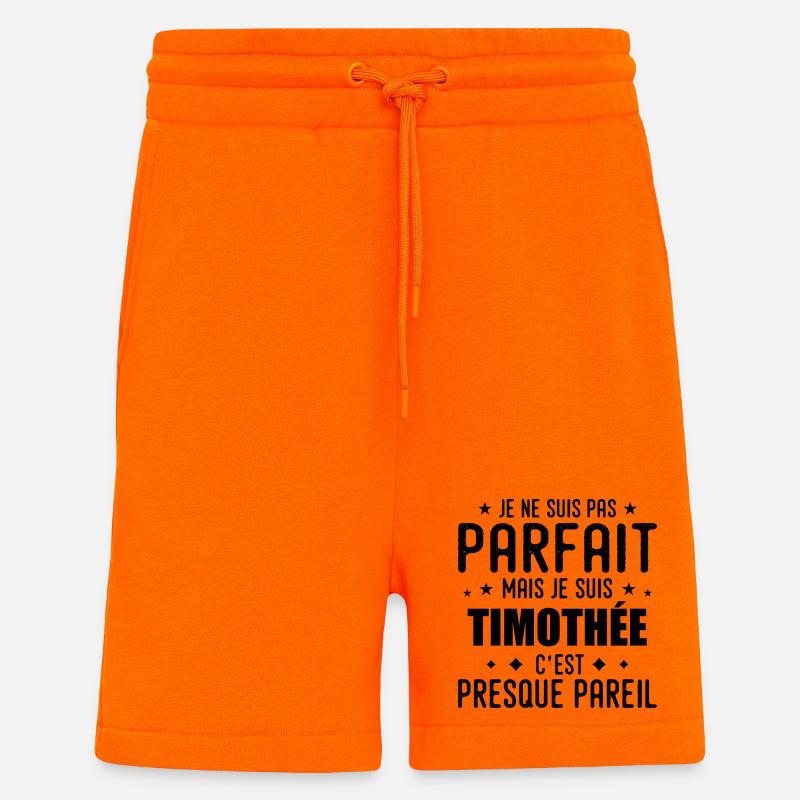Timothée : authentique, imparfait, top, perfection - Short bio décontracté fabriqué en UE - SUNSET ORANGE