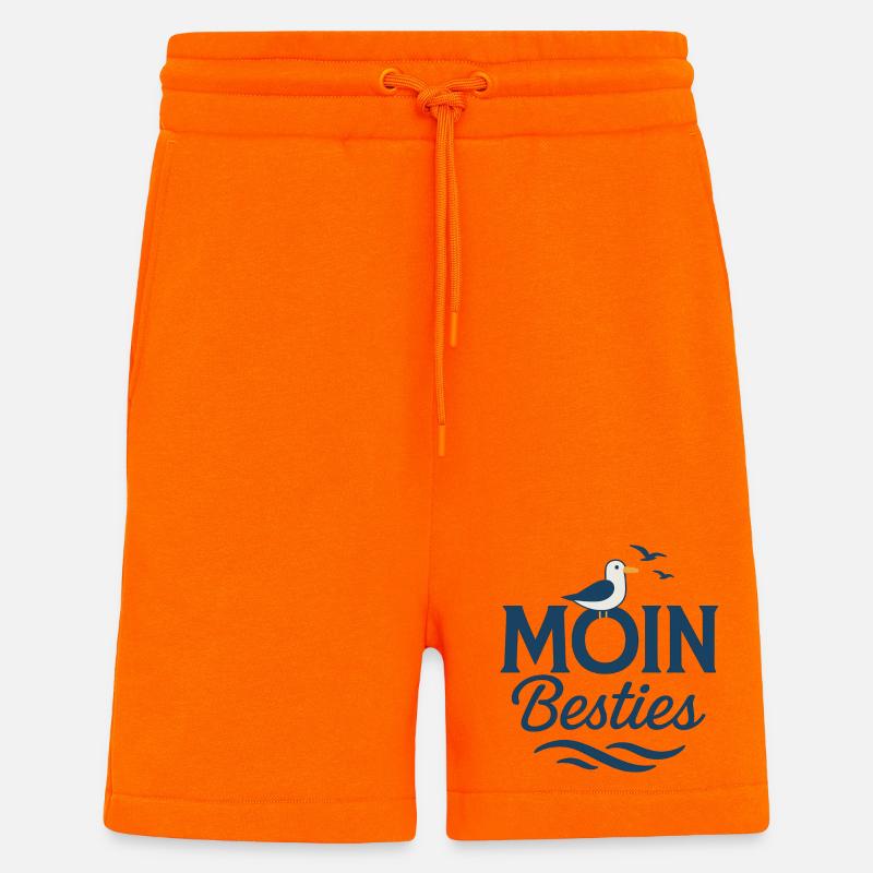 Moin Besties Salutation de la mer - Short bio décontracté fabriqué en UE - SUNSET ORANGE