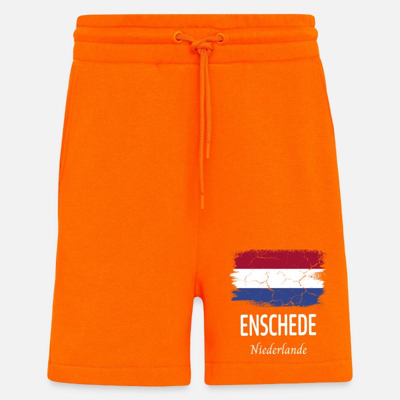 Enschede - Short bio décontracté fabriqué en UE - SUNSET ORANGE