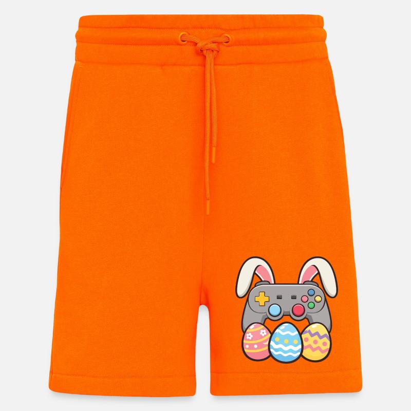 Bunny Gaming Controller Easter Gamer Fun - Shorts - made by SPREAD - SUNSET ORANGE