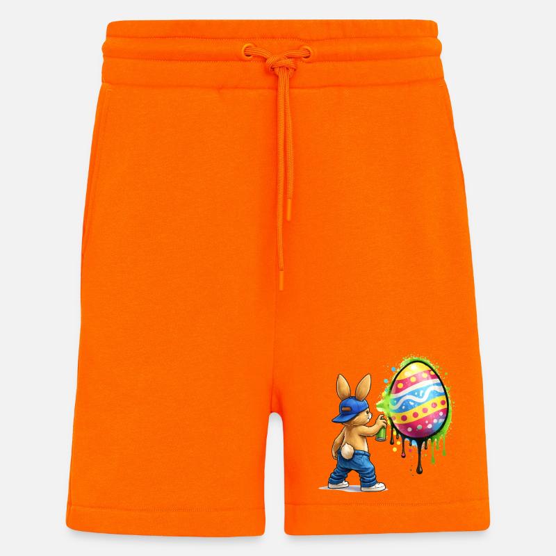 Graffiti Hase mit Osterei - Shorts - made by SPREAD - SUNSET ORANGE