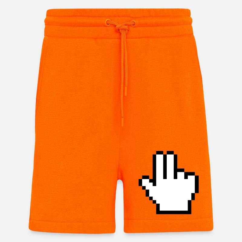 Main de souris 2 doigts - Short bio décontracté fabriqué en UE - SUNSET ORANGE