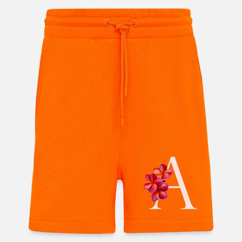 Une fleur - Short bio décontracté fabriqué en UE - SUNSET ORANGE