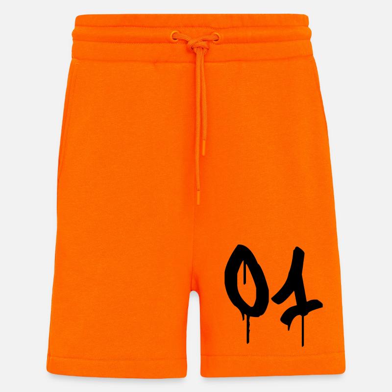 Nummer 01 Urbaner Graffiti-Stil - Shorts - made by SPREAD - SUNSET ORANGE