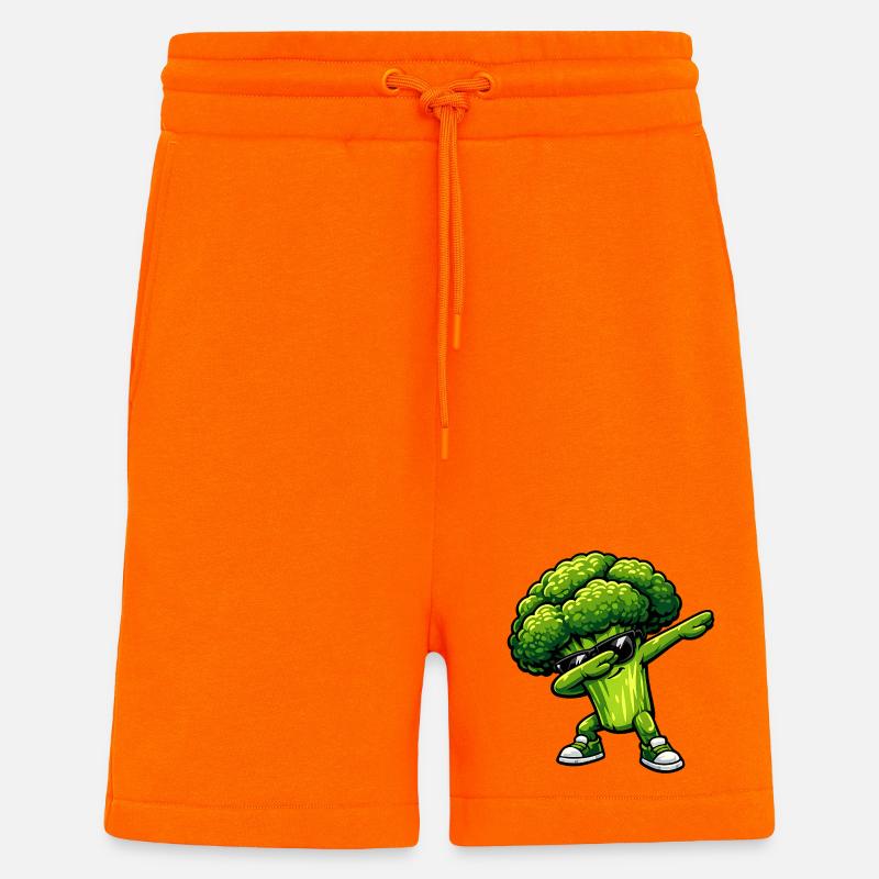 Dabbing Broccoli - Shorts - made by SPREAD - SUNSET ORANGE