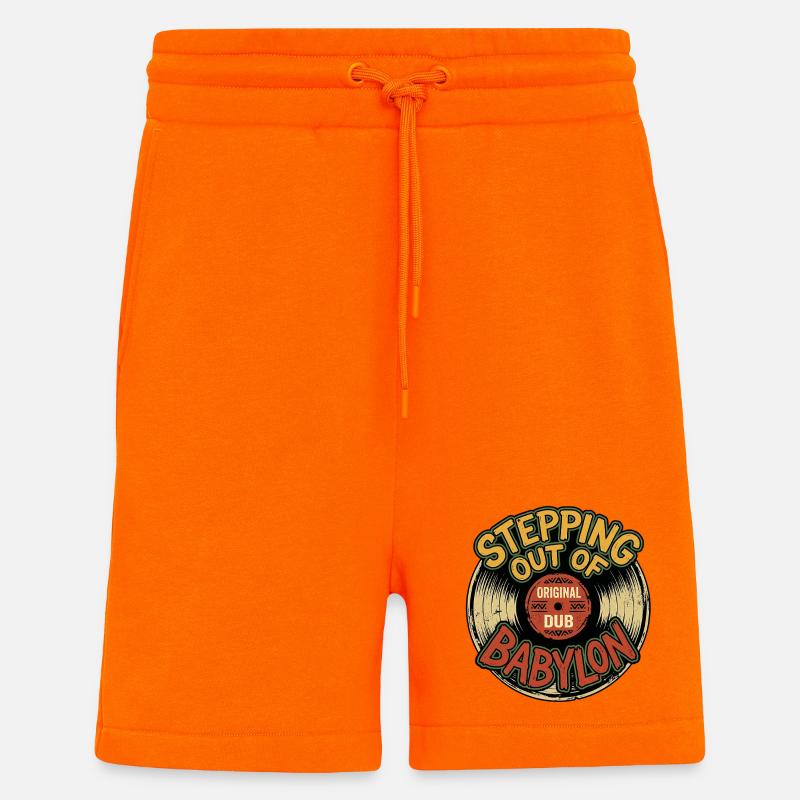 Stepping Roots Dub - Shorts - made by SPREAD - SUNSET ORANGE