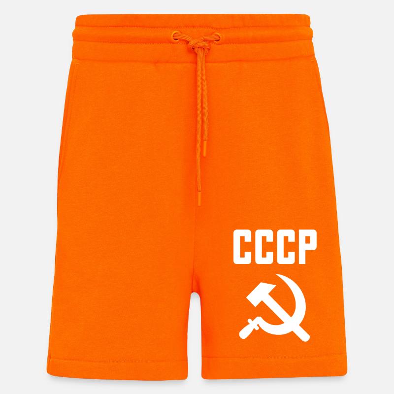 sovietico - Falce e martello Unione Sovietica - comunista - Pantaloncini ecologici casual Made in UE - SUNSET ORANGE