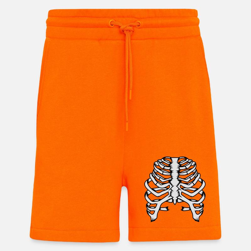 Skelett eines menschlichen Brustkorbs - Shorts - made by SPREAD - SUNSET ORANGE
