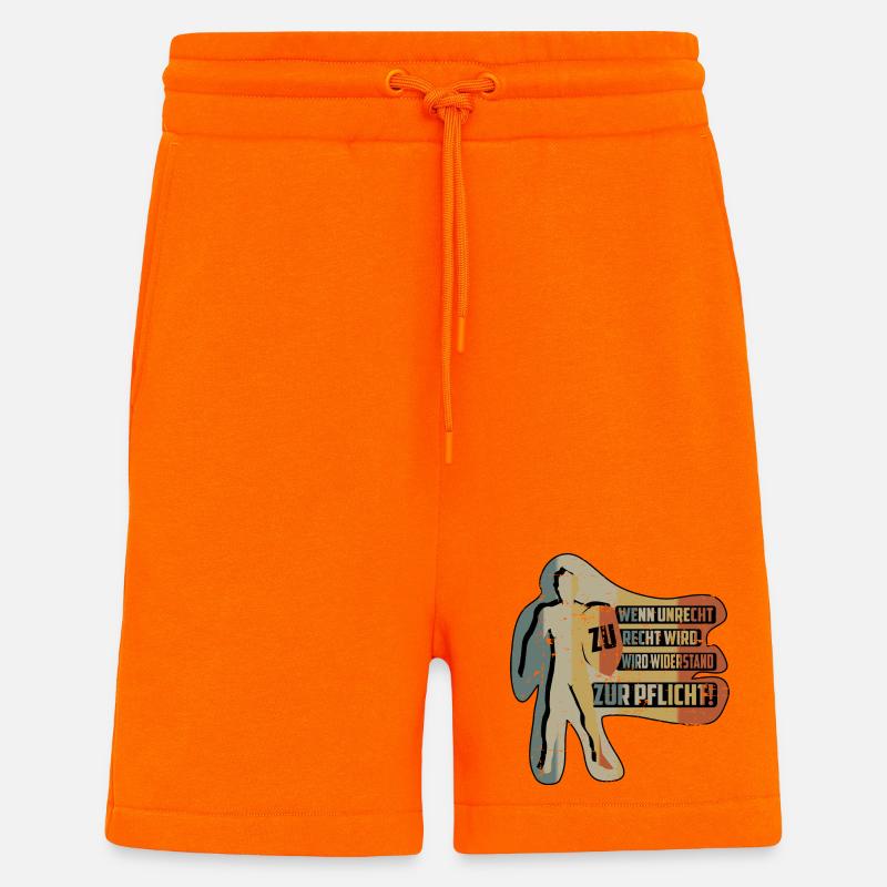 QUAND L’INJUSTICE DEVIENT JUSTE - Short bio décontracté fabriqué en UE - SUNSET ORANGE