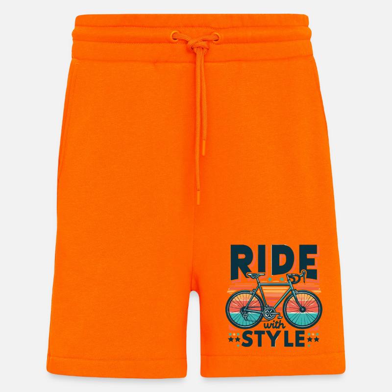 Ride with Style Bicycle Design - Shorts - made by SPREAD - SUNSET ORANGE