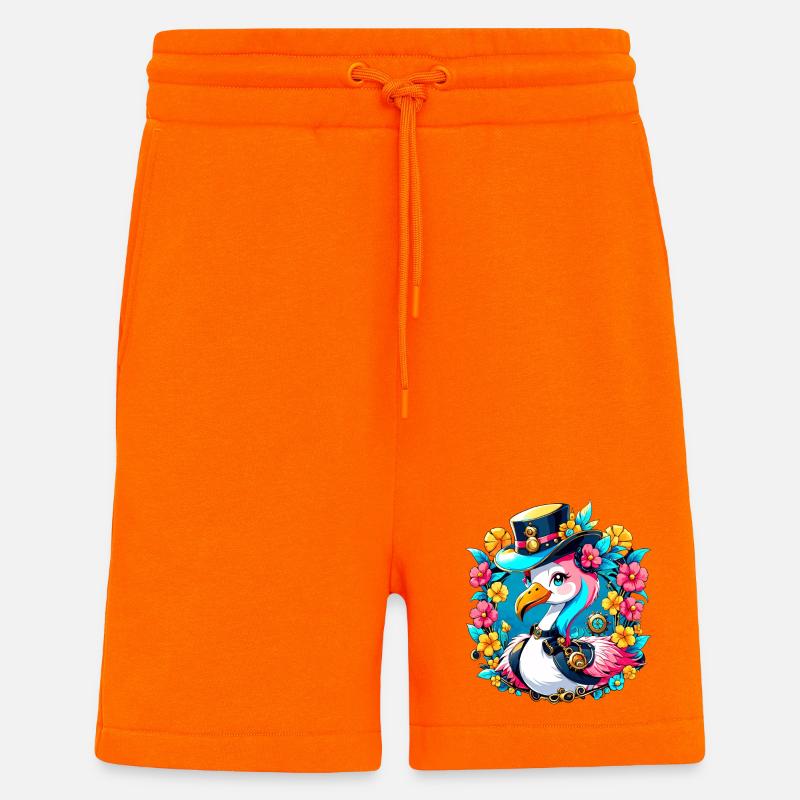 Süßer Flamingo mit buntem Hut - Shorts - made by SPREAD - SUNSET ORANGE