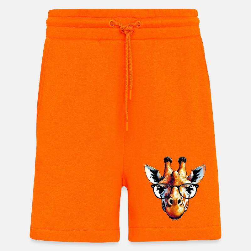 Giraffe mit Brille - Shorts - made by SPREAD - SUNSET ORANGE