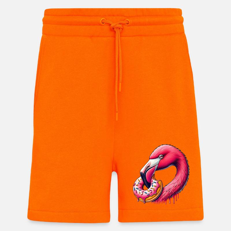 witziger Augenschmaus - Flamingo mit Donut - Shorts - made by SPREAD - SUNSET ORANGE