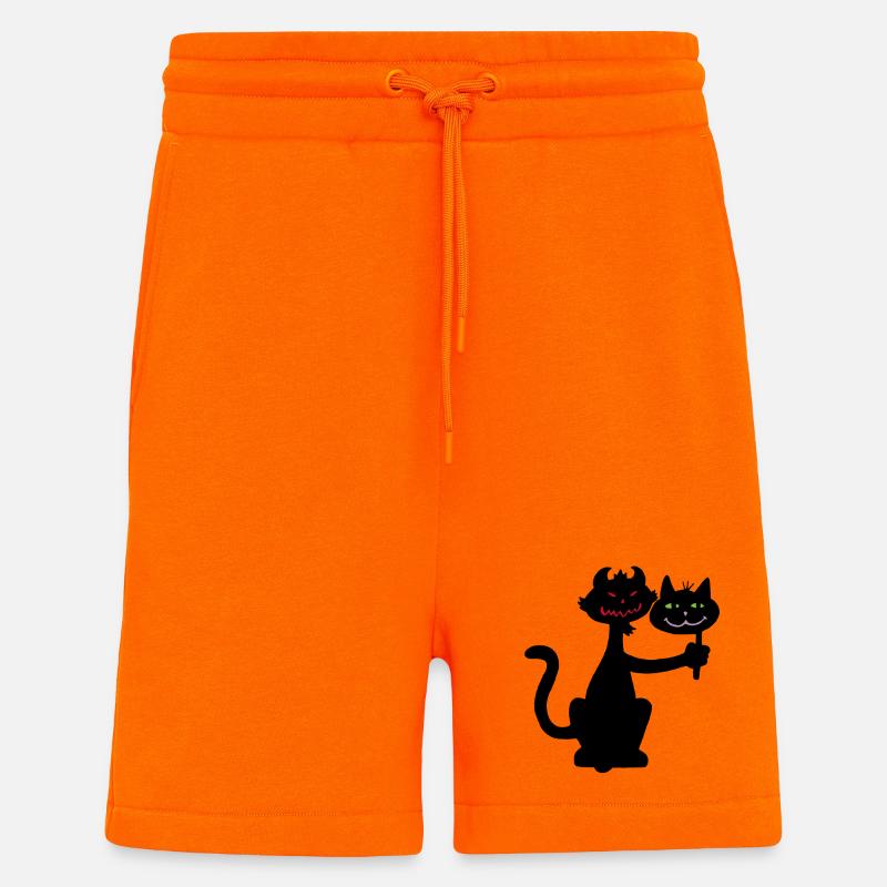 Dämonische schwarze Katze - Shorts - made by SPREAD - SUNSET ORANGE