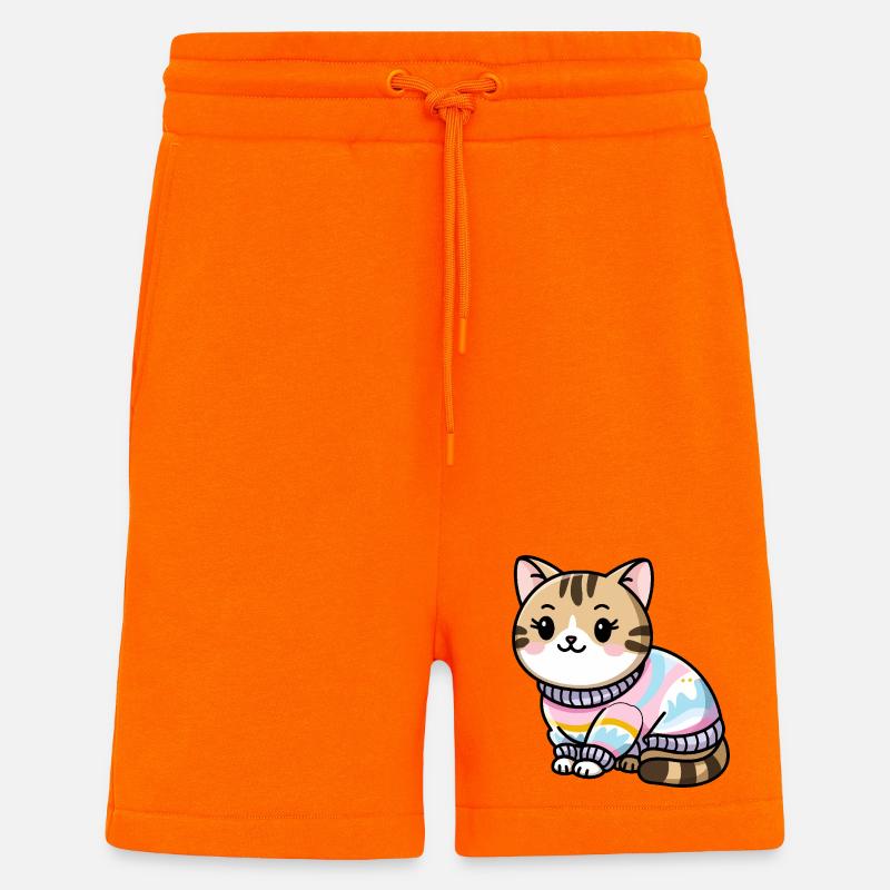 Kuscheliger Pullover Katze - Shorts - made by SPREAD - SUNSET ORANGE