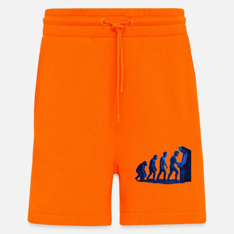 Arcade Menschliche Evolution - Shorts - made by SPREAD - SUNSET ORANGE