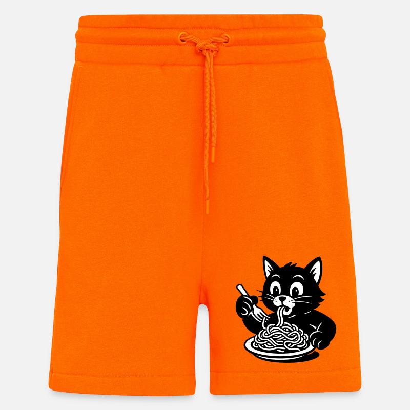 Cat Eats Spaghetti Meme - Shorts - made by SPREAD - SUNSET ORANGE