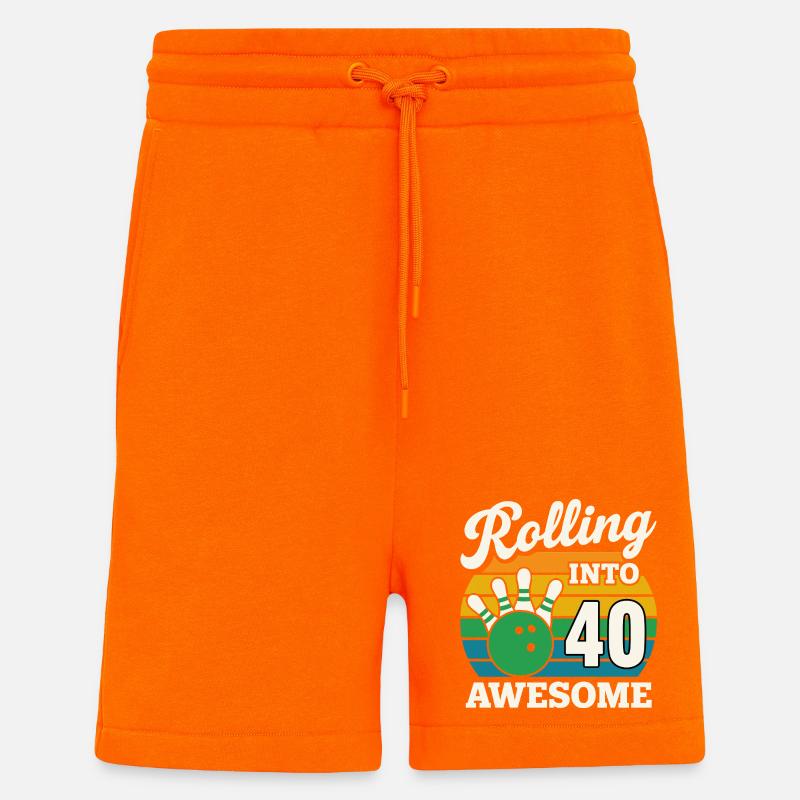 Retro Bowling 40th Birthday Design - Shorts - made by SPREAD - SUNSET ORANGE