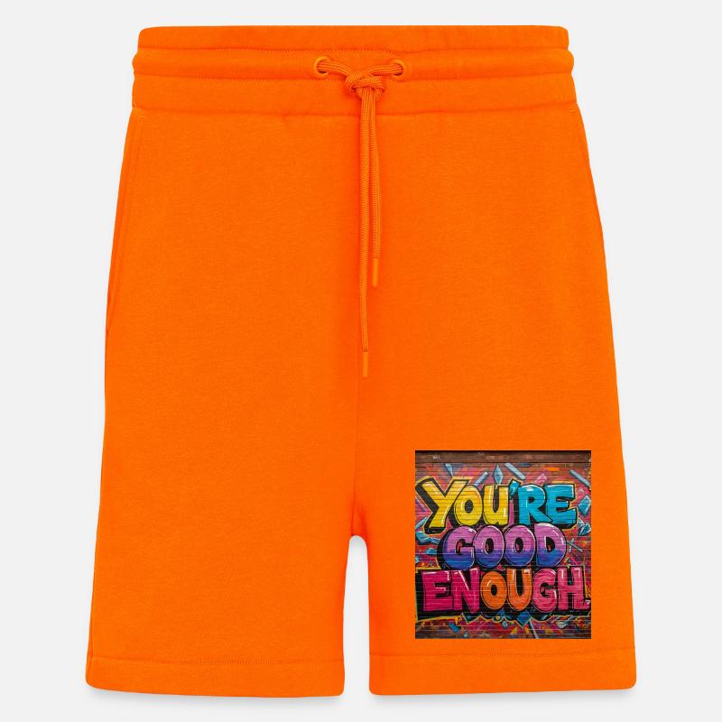 Inspirierende Graffiti-Textkunst - Shorts - made by SPREAD - SUNSET ORANGE
