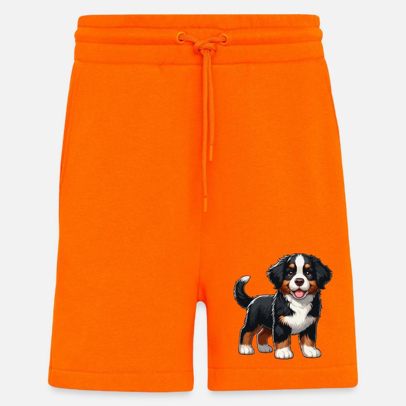 Bouvier Bernois chiot doux - Short bio décontracté fabriqué en UE - SUNSET ORANGE