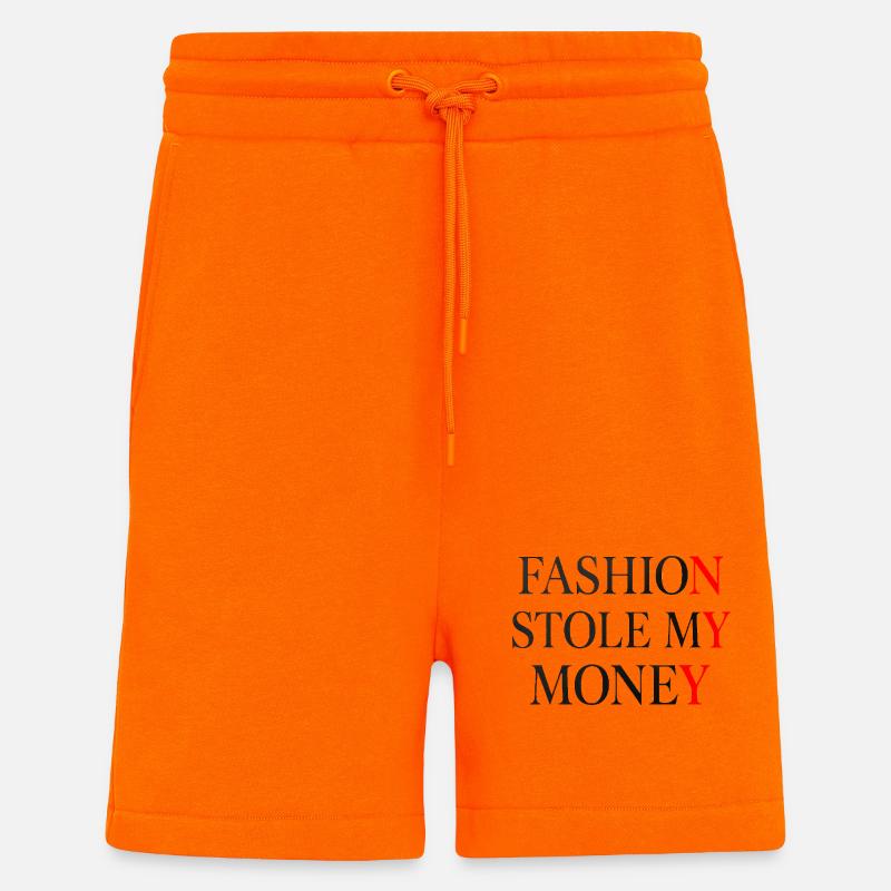 La mode m’a volé mon argent - Short bio décontracté fabriqué en UE - SUNSET ORANGE