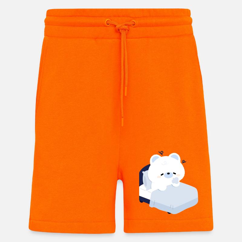 Verträumter Eisbär auf kuscheligem Bett - Shorts - made by SPREAD - SUNSET ORANGE