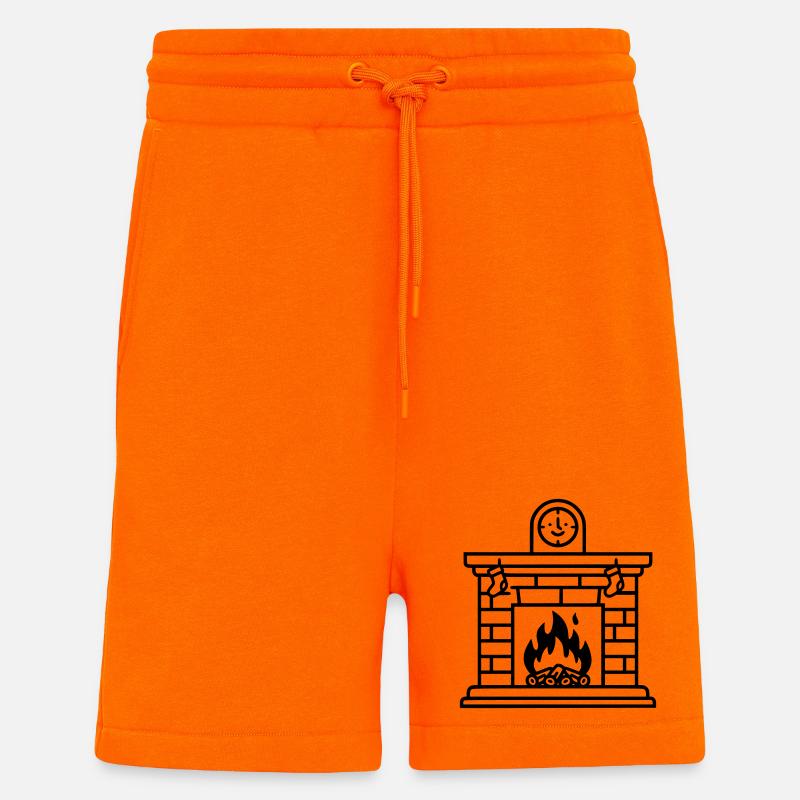 Gemütlicher Weihnachtskamin mit Feuer - Shorts - made by SPREAD - SUNSET ORANGE